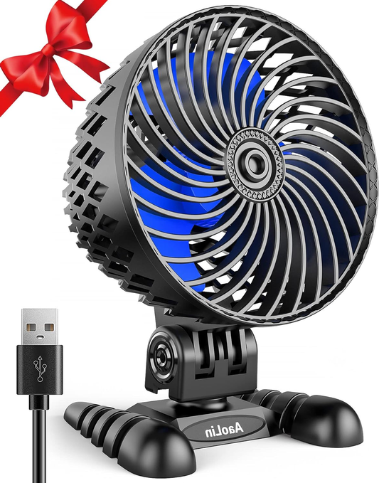 USB Desktop Small Fan, Stepless Speed Adjustment with Multiple Speed Levels, Portable Plug-In Personal Mini Fan,Quiet Powerful Airflow,Suitable for Office Home Dormitory Bedroom, 4.9 Feet Long Cable