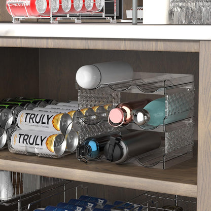 3-Tier Stackable Water Bottle Organizer Rack – Clear Space-Saving Holder for Kitchen, Pantry, or Refrigerator – Fits 40 oz Tumblers, Cups & Bottles
