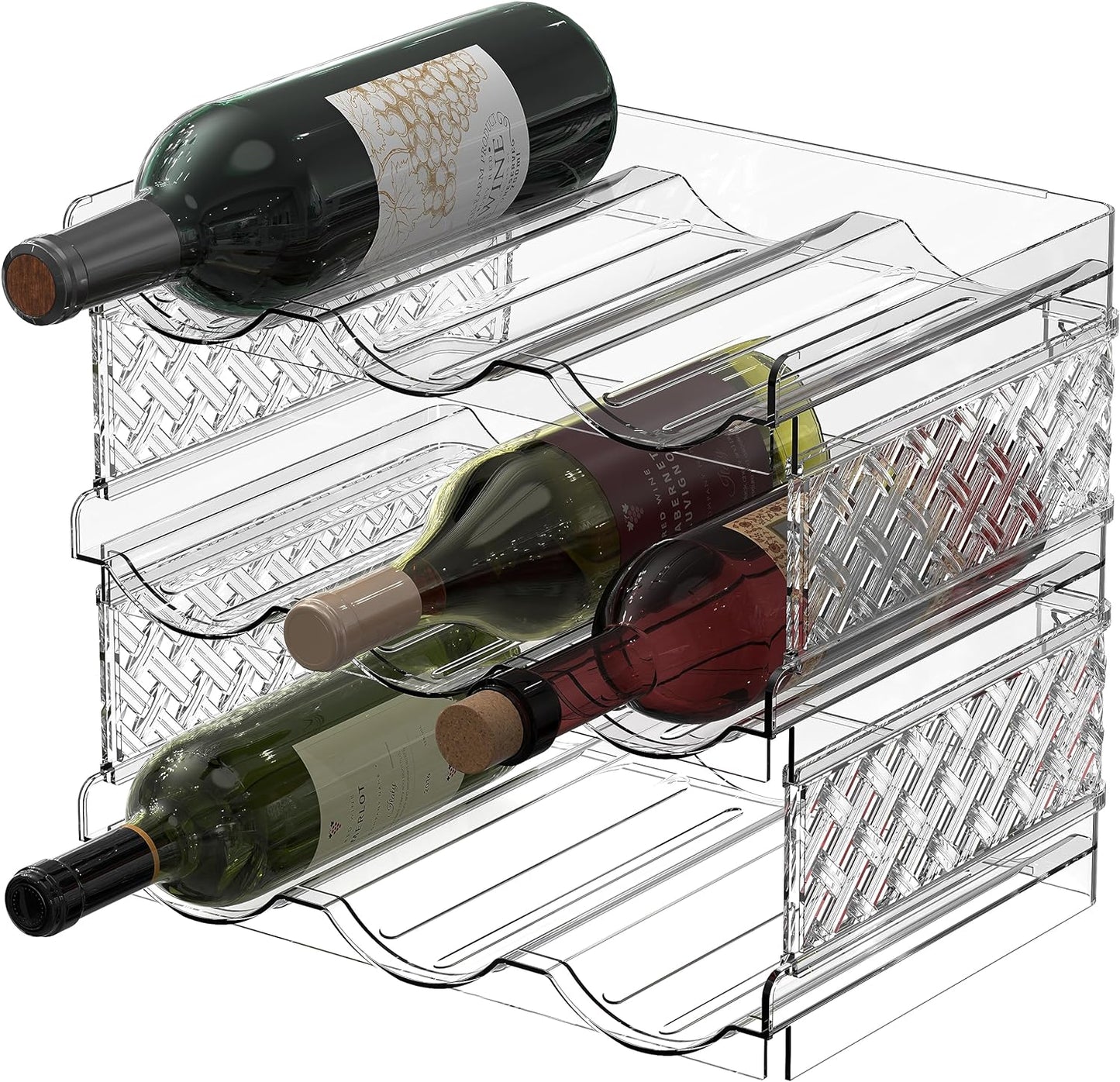 3-Tier Stackable Water Bottle Organizer Rack – Clear Space-Saving Holder for Kitchen, Pantry, or Refrigerator – Fits 40 oz Tumblers, Cups & Bottles