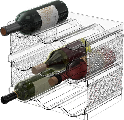 3-Tier Stackable Water Bottle Organizer Rack – Clear Space-Saving Holder for Kitchen, Pantry, or Refrigerator – Fits 40 oz Tumblers, Cups & Bottles